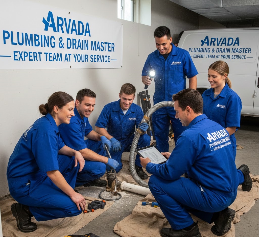 Professional plumber working on pipes in Arvada